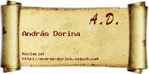 András Dorina névjegykártya